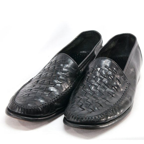 Alfani | Shoes | Alfani Mens Black Italian Woven Loafers Sz 